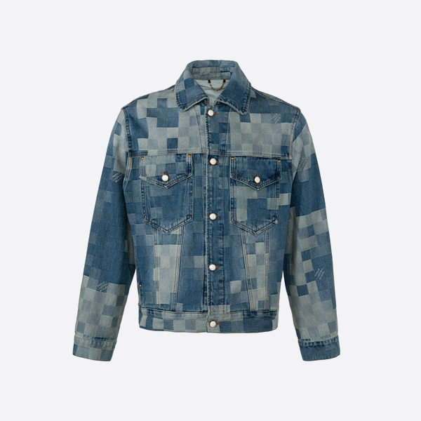 Louis Vuitton and Pharrell collaborate for the first time on a mosaic denim jacket