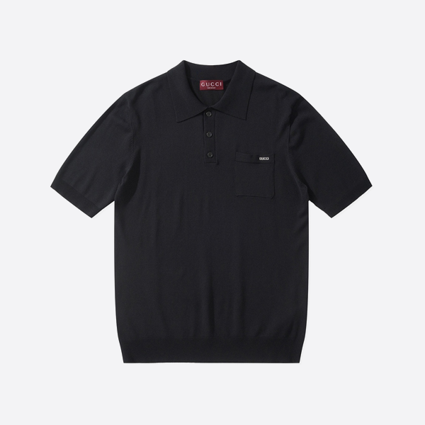 Gucci 25SS Pocket Intarsia Knit Polo Shirt