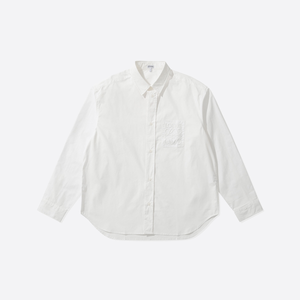 Loewe 2025 Spring/Summer embroidered pocket white shirt