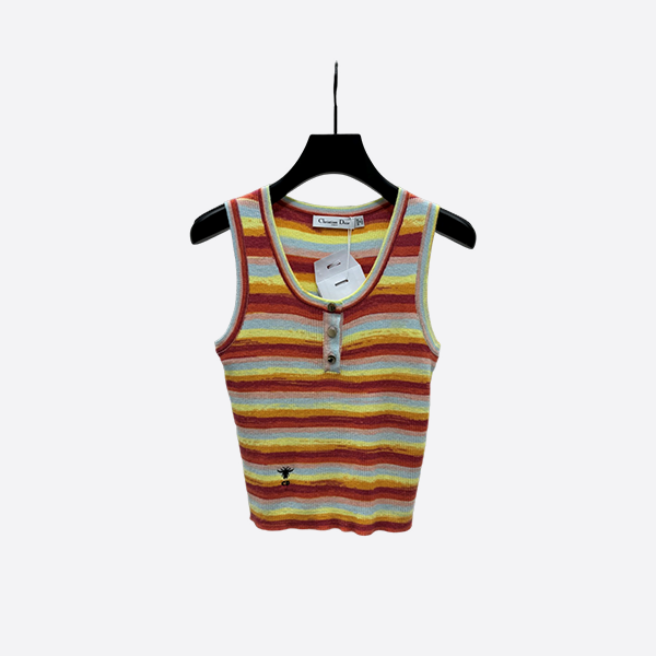 Dior striped crew neck knitted vest