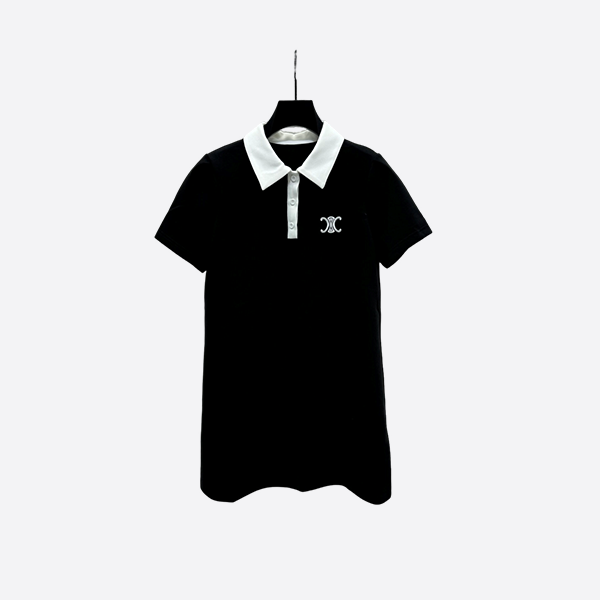 Celine Polo Neck Short Sleeve Dress