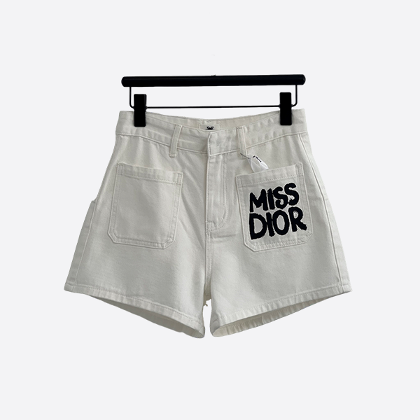 Dior monogram rolled denim shorts