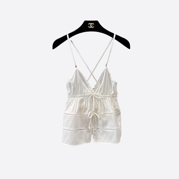 Chanel 25P Spring and Summer New Sexy Hollow Bow Camisole