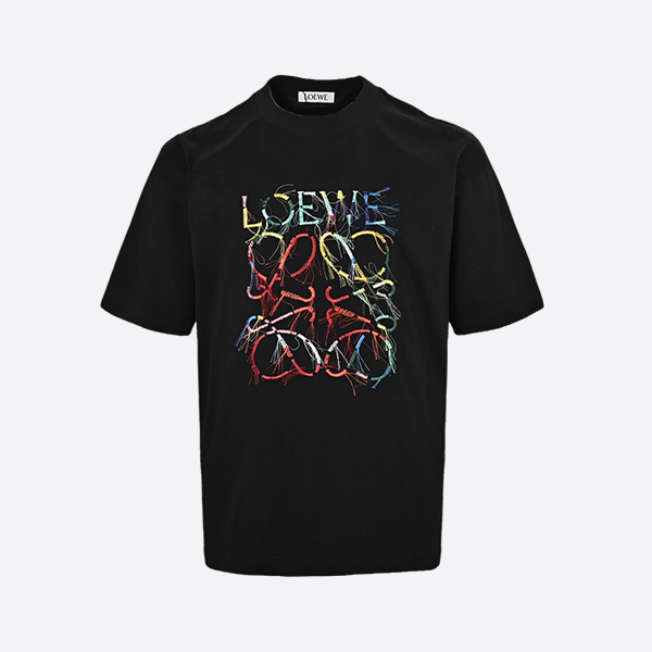 Loewe 25ss colorful tassel embroidered short sleeves