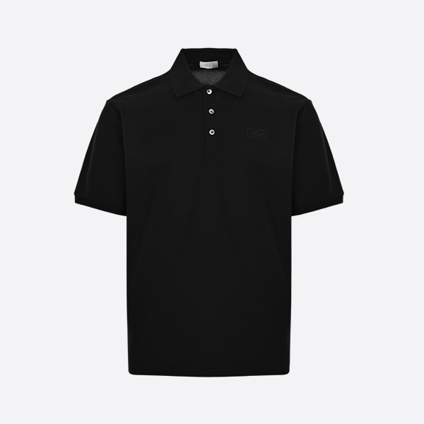 Dior Square Embroidery Polo Short Sleeve black