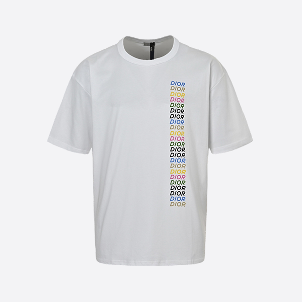 Dior 24ss colorful oblique letter print short sleeves