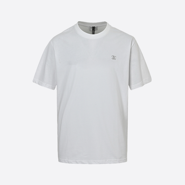 Chanel Silver Metallic Thread Embroidery Short Sleeve