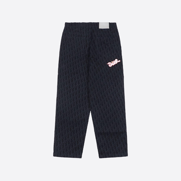 DIOR AND KAWS Oblique Heritage Jeans Blue Cotton Denim