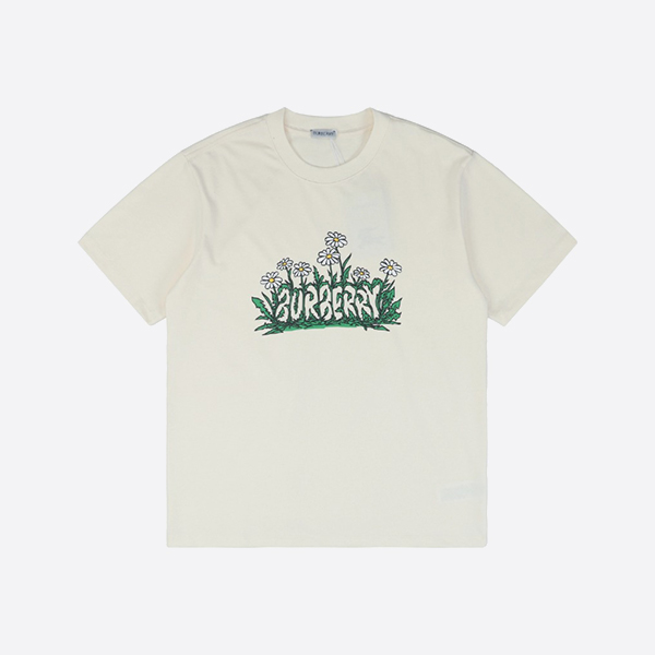 Burberry Daisy Logo Cotton T-shirt in White