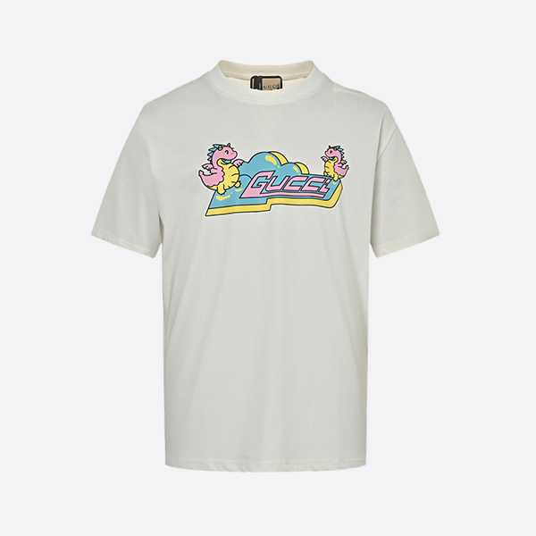 Gucci Bubble Dragon Print Short Sleeve