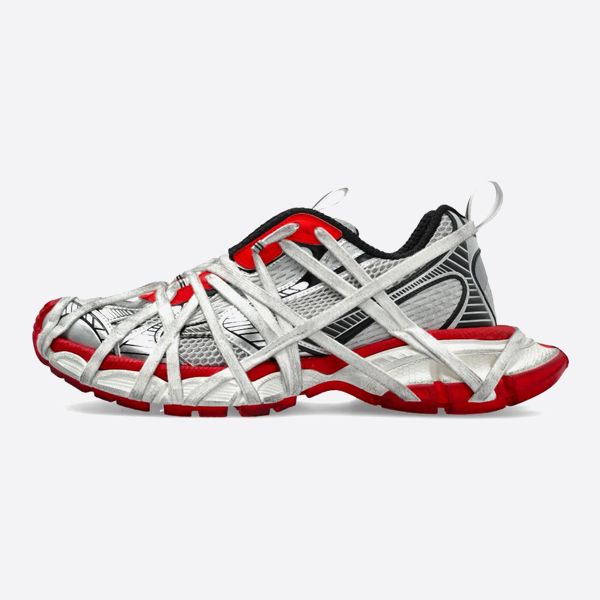 Balenciaga 3XL lace-up white, silver and blue color matching dad shoes 778698W3XLL9114