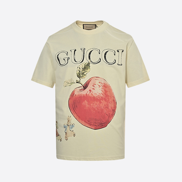 Gucci 25ss Funny Cartoon Series Printed Short Sleeve Apple