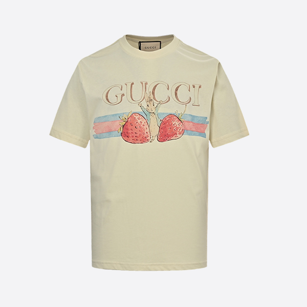 Gucci 25ss Funny Cartoon Series Printed Short Sleeve strawberry