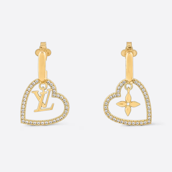 Louis Vuitton Pierced Earrings My LV Heart S00 M02308