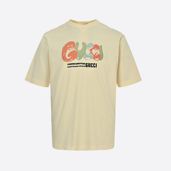 Gucci Letter Print Short Sleeve