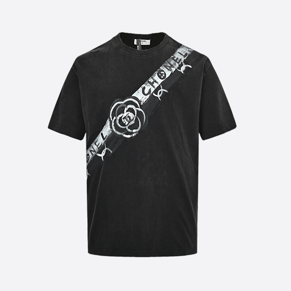 Chanel hand-painted graffiti short sleeves