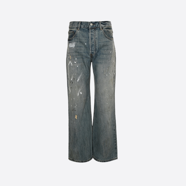 Acne Studios 25ss 2021M blue ink graffiti denim trousers
