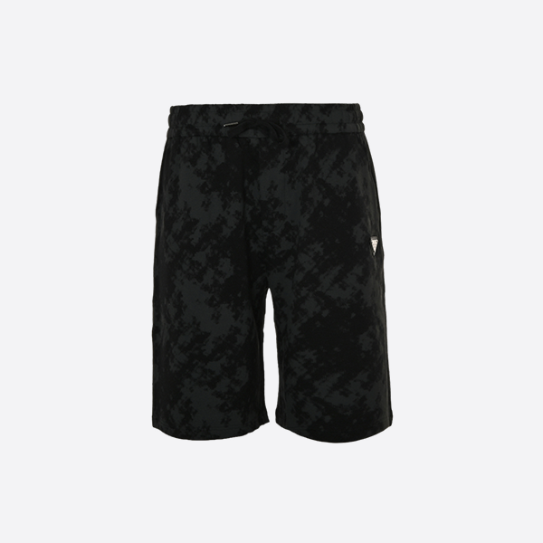 Prada black camouflage triangle logo shorts