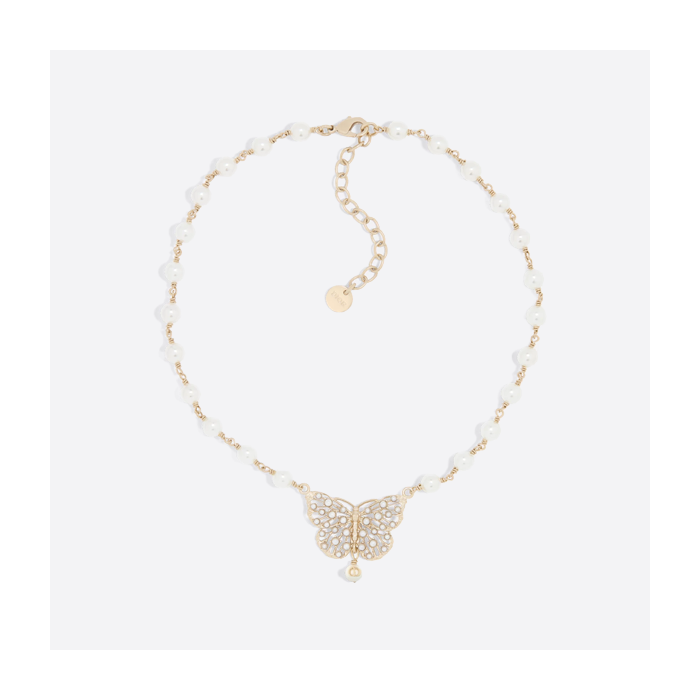 Dior Toile de Jouy Papillon Necklace N3272WOMRS_D301V