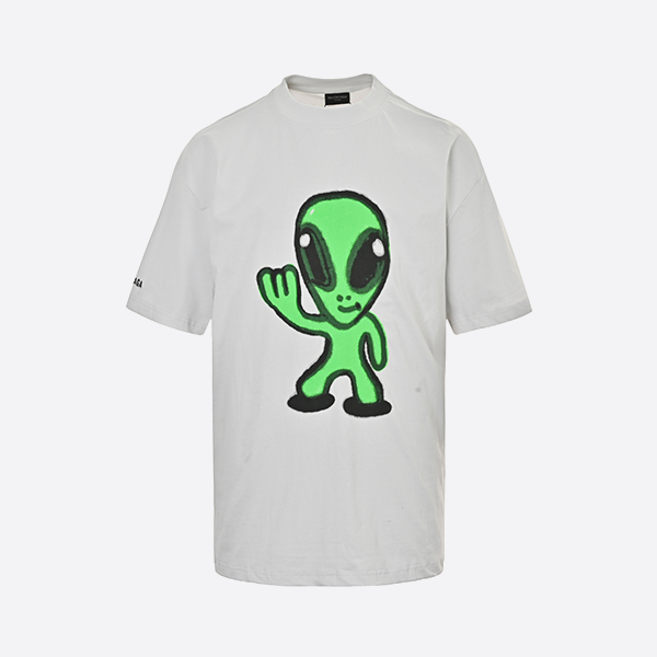 Balenciaga 25ss Dissolving Smiley Alien Short Sleeve