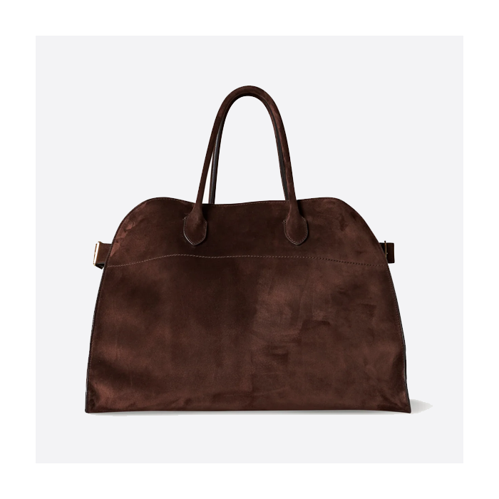 The row Soft Margaux 17 Bag in Suede W1254L25BLSG
