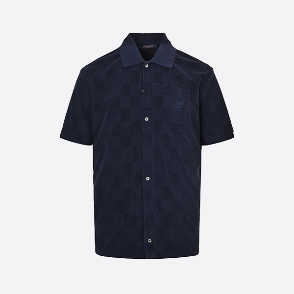 Louis Vuitton 25ss checkered terry short-sleeved shirt