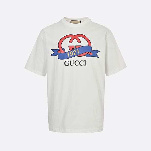 Gucci 25ss red and green striped letter print short sleeve