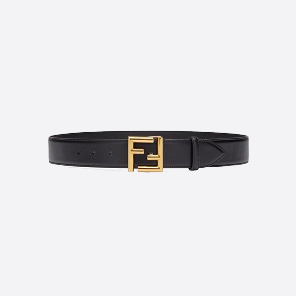 Fendi black double-sided belt with ring and FF buckle 8C0649AAIWF04TX