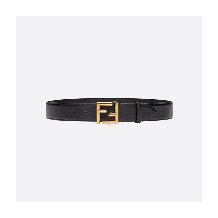Fendi black double-sided belt with ring and FF buckle 8C0649AAIWF04TX