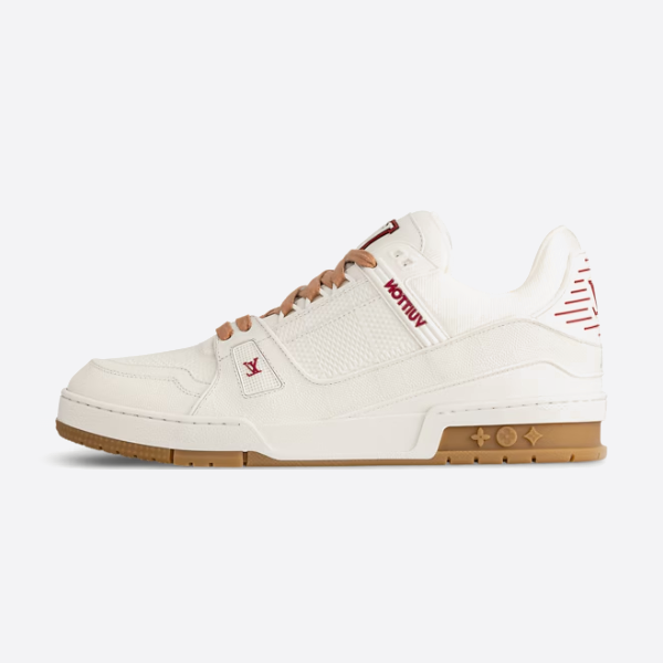 Louis Vuitton trainer white nails 1AHTSF