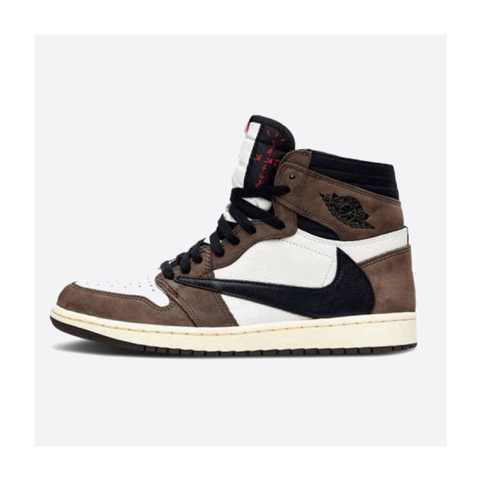 Travis Scott x Air Jordan AJ1 High OG SP TS joint dark brown hook high top shoes CD4487-100
