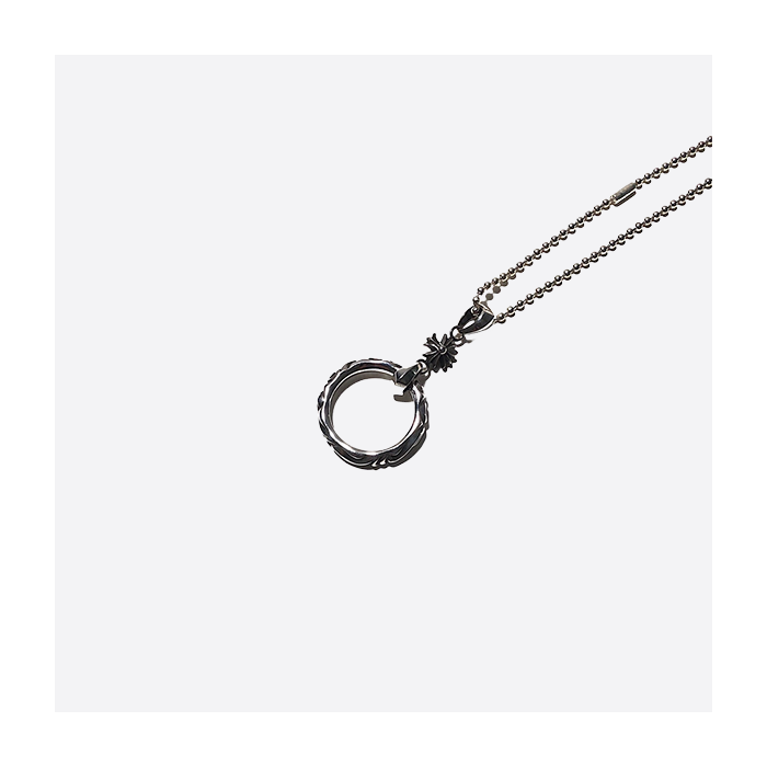 Chrome Hearts 925 Silver Cross Vine Hoop Necklace 240001093436