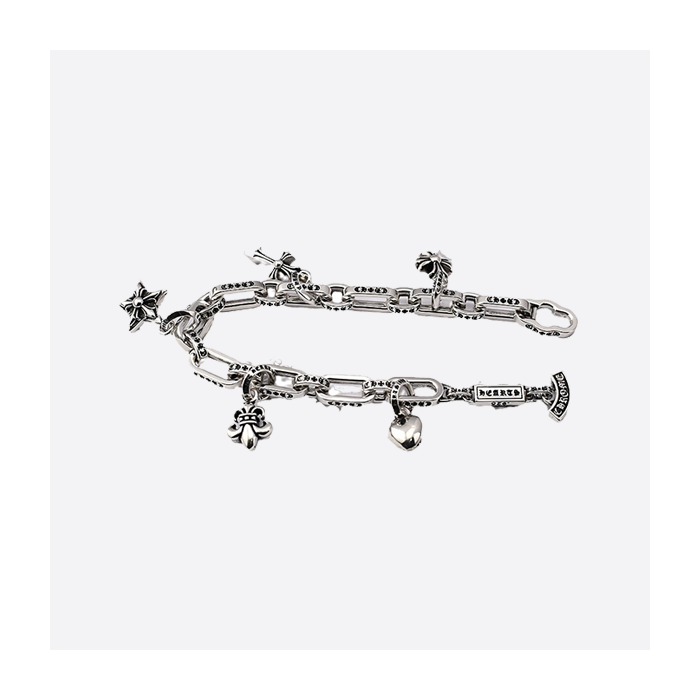 Chrome Hearts S925 sterling silver multi-element cross anchor vintage bracelet 15163-241007-0284