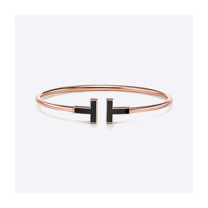 Tiffany S925 sterling silver double T bracelet 64028677