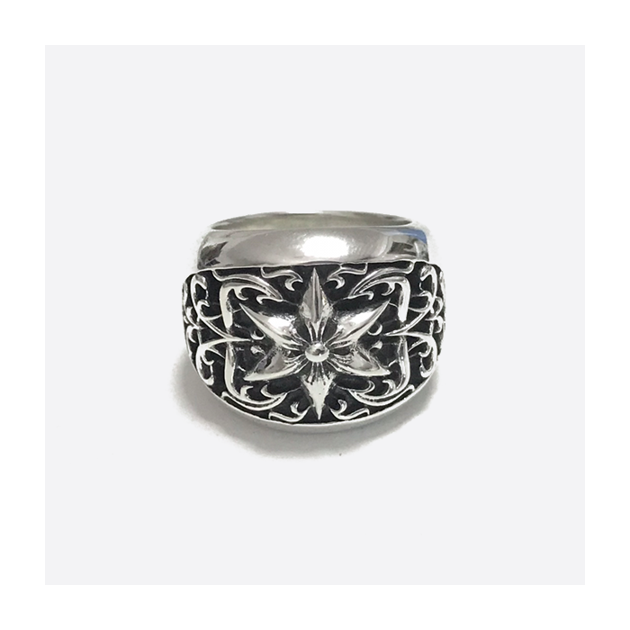 Chrome Hearts s925 sterling silver round tomb ring a22-0236
