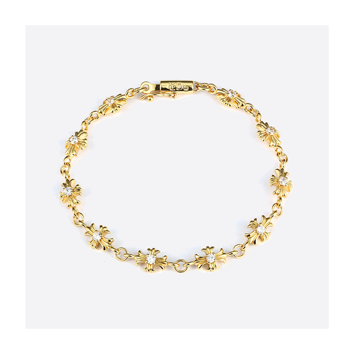 Chrome Hearts Cross Bracelet with White Diamonds