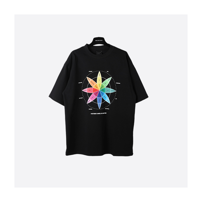 Balenciaga Compass Color Card Short Sleeve