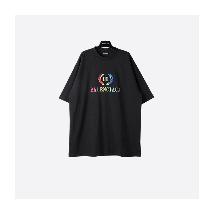 Balenciaga Wheat Ear Rainbow Embroidered T-Sleeve